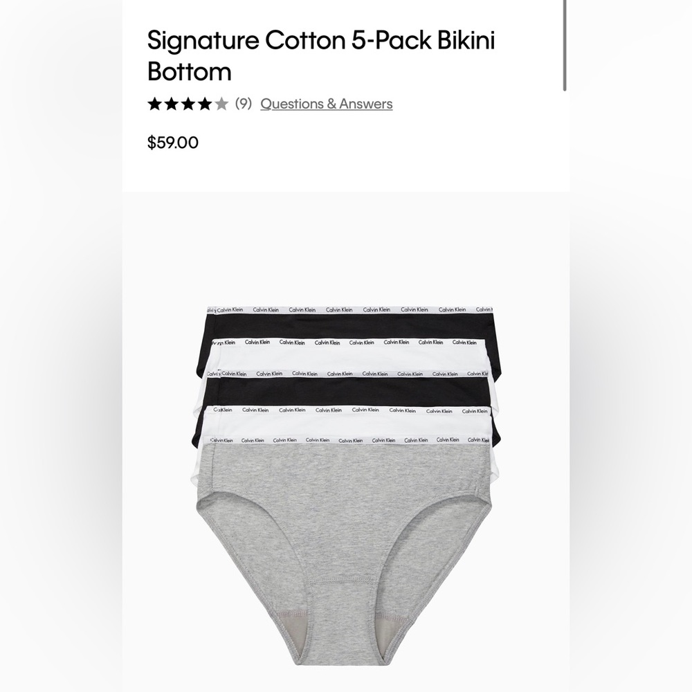 Calvin Klein (Black/White/Grey) Medium Panty Pack